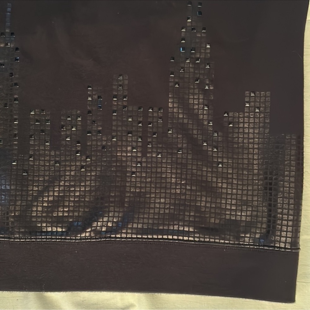 Kate Spade Empire State Building Black Skyline Sweatshirt Size XXS Oversized - Picture 9 of 10